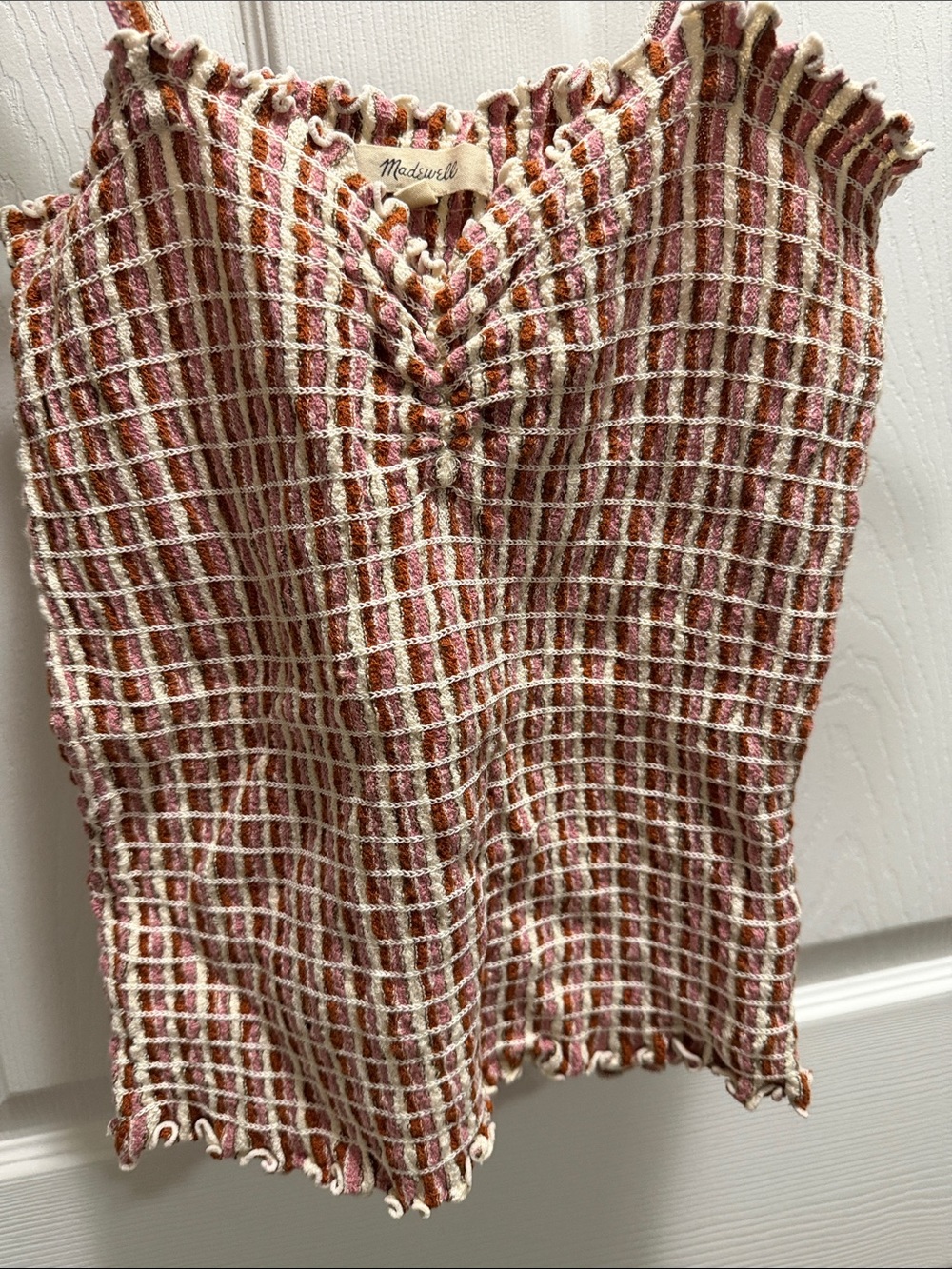 Madewell Plaid Textured Knit Tank